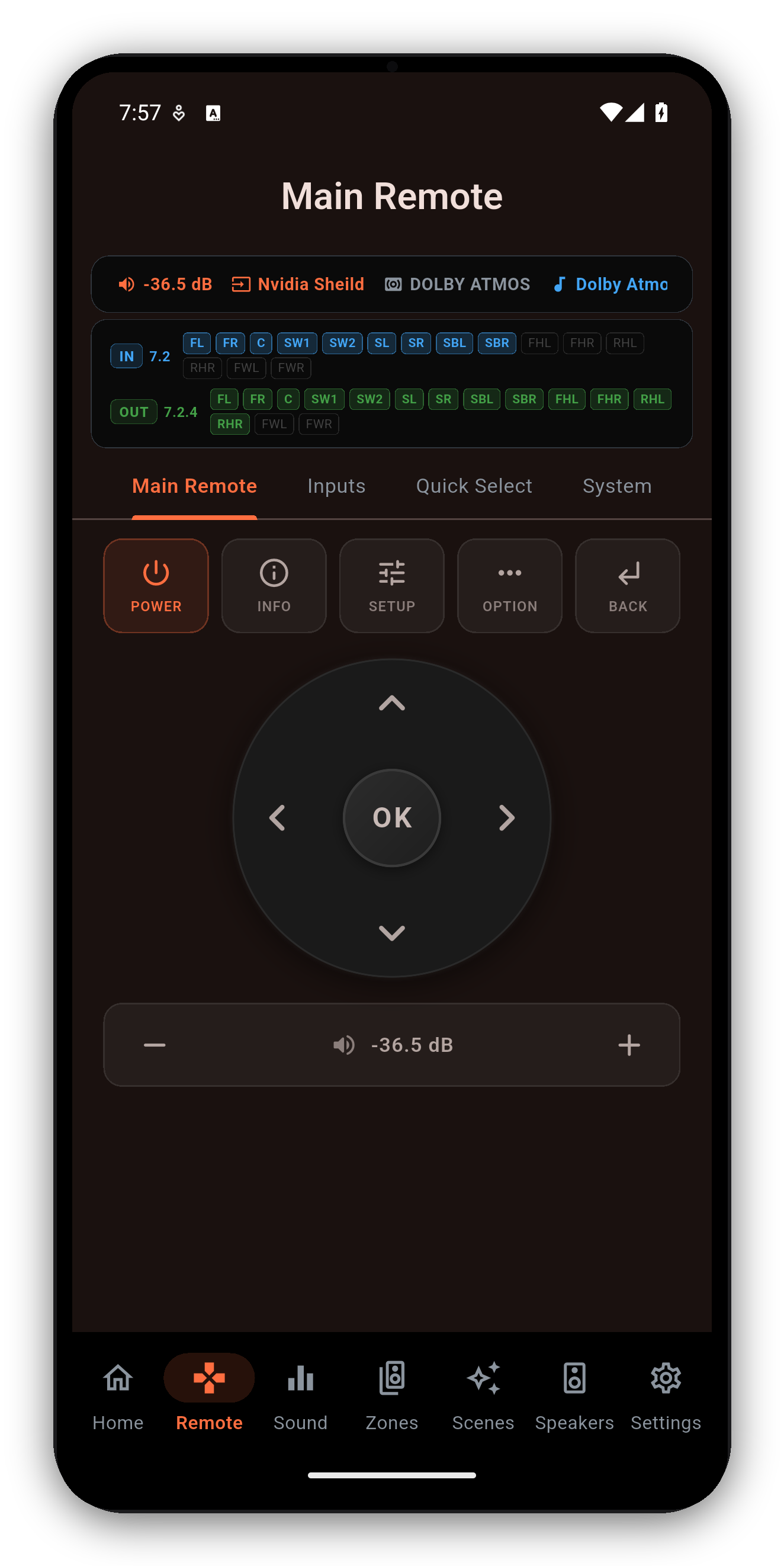 Main remote