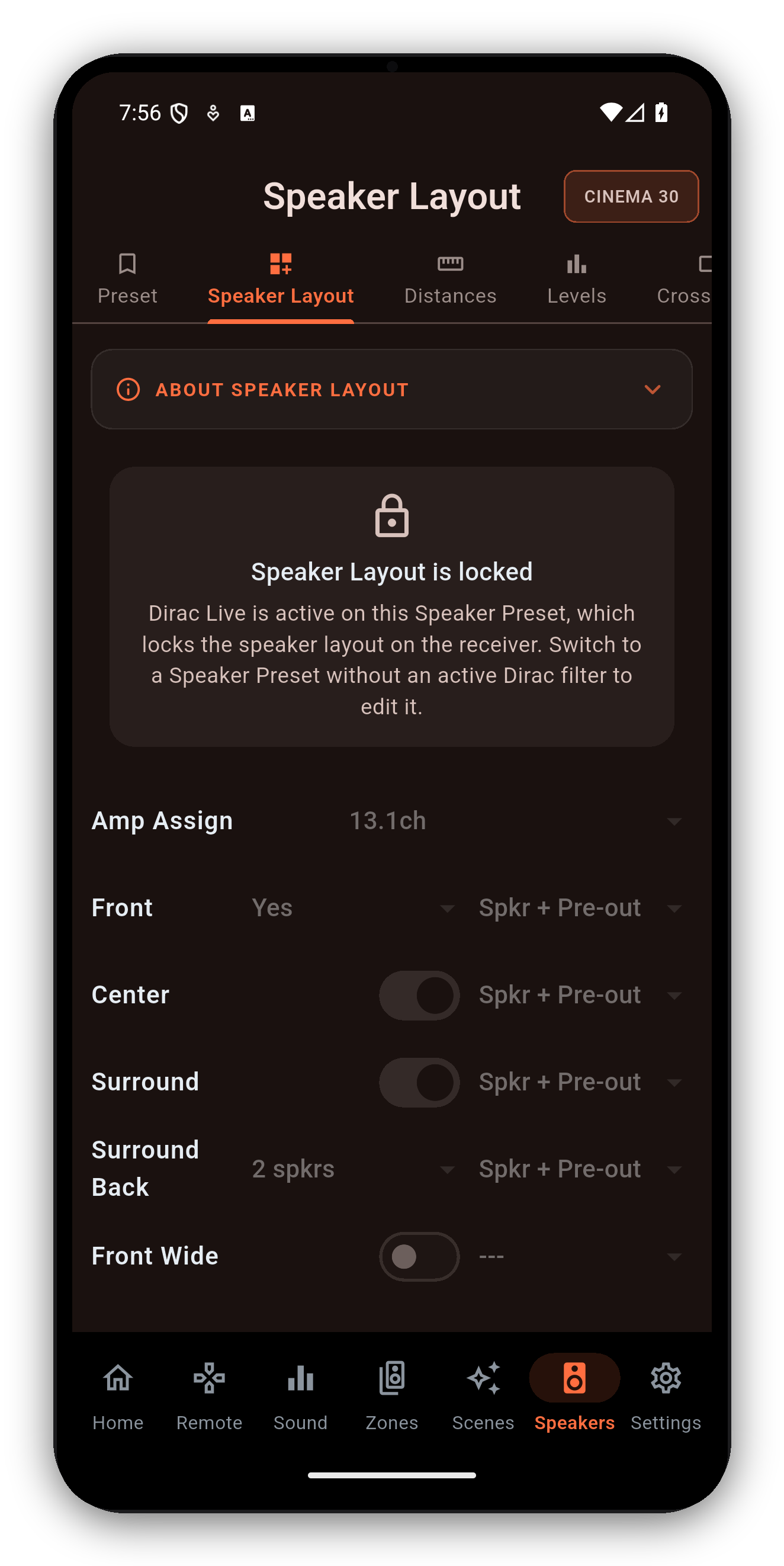 A Dirac-locked speaker screen